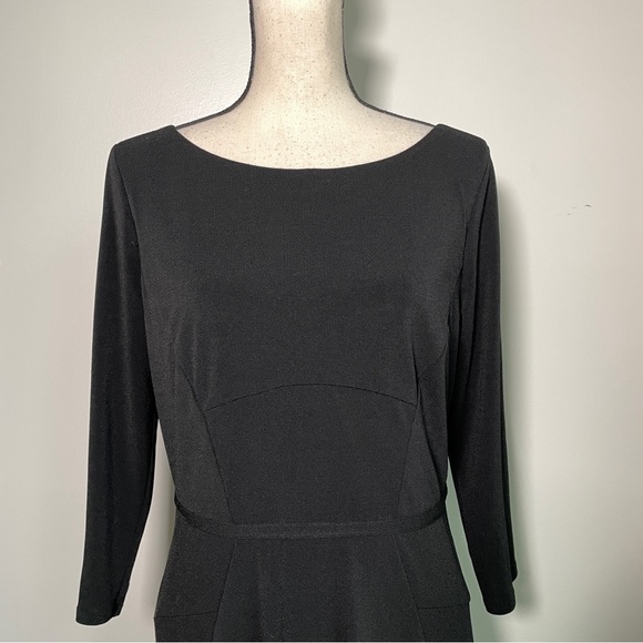Ann Taylor Black Fit and Flare 3/4 Sleeves Size 10 - Picture 4 of 13